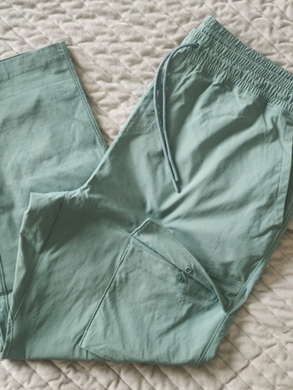 Mens XXL Green Cargo Pants Athletic Lightweight Water Repellent SPF 50 Hiking - Picture 10 of 11